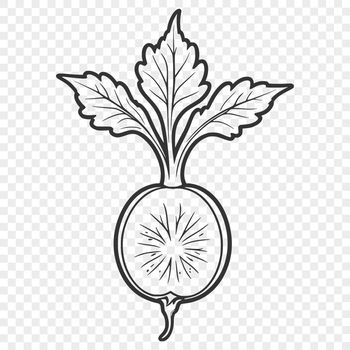 A detailed vector illustration of a radish, ideal for food-related designs.