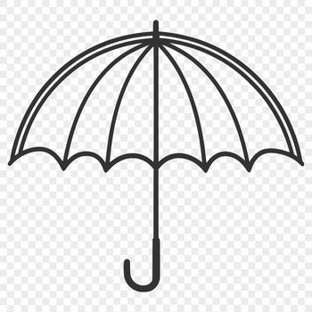 A high-quality digital illustration of a colorful umbrella with a simple design, suitable for vector art projects.