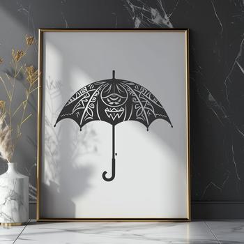 Free SVG file of a colorful umbrella illustration for crafting and design projects.