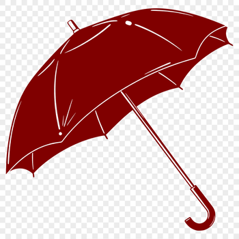 A transparent SVG illustration of a colorful umbrella on a rainy day.