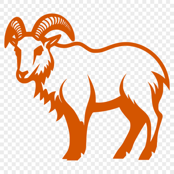 A whimsical illustration of a ram in full body pose.
