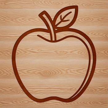 Illustrated representation of a single red apple on a white background.
