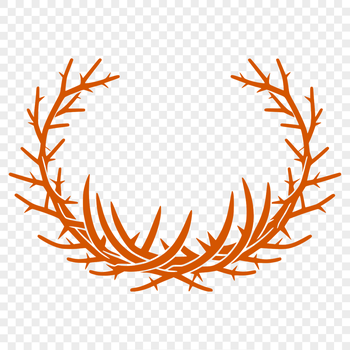 A stylized crown with thorns, symbolizing Christian devotion and spirituality.