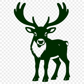 A detailed illustration of a reindeer, a festive Christmas animal.