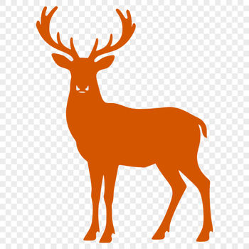 A stylized illustration of a reindeer with antlers and hooves, suitable for digital cutting or laser engraving.