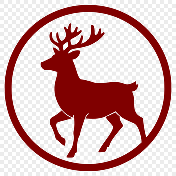 A stylized vector illustration of a reindeer in profile, suitable for Christmas designs.