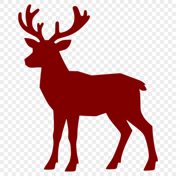 Illustration of a reindeer in a festive holiday context.