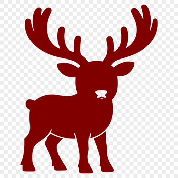 A simple vector illustration of a reindeer in profile view, suitable for various craft projects.