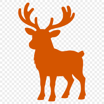 A minimalist SVG silhouette of a reindeer for commercial or personal use as a cutting file.