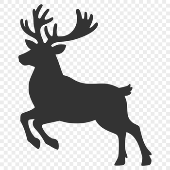 Illustration of a reindeer in silhouette, suitable for various Christmas designs.