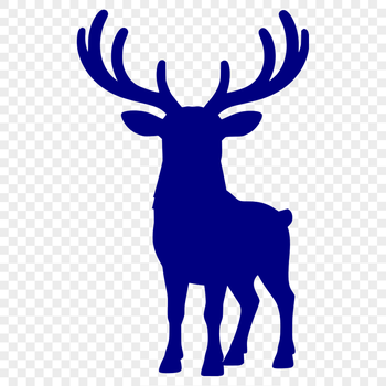A digital illustration of a reindeer in silhouette style for cutting machine projects.