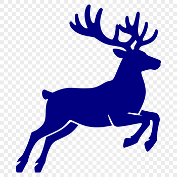 A cartoon reindeer silhouette designed for commercial or personal use.