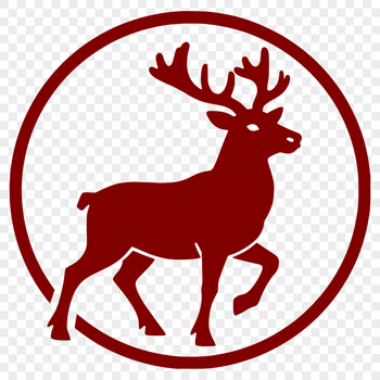 A digital illustration of a reindeer in silhouette style.