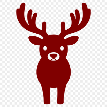 A digital illustration of a reindeer in silhouette against a white background.