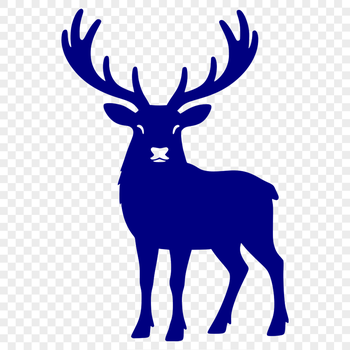 An illustration of a reindeer in silhouette, suitable for commercial or personal use.