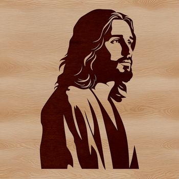 SVG illustration of Jesus in traditional religious attire, suitable for Easter or Christian-themed designs.