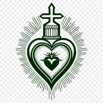 Sacred Heart icon in vector format for digital designs and artwork.