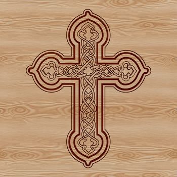 Ornate cross with a traditional crucifix design, suitable for various uses including clip art and vector graphics.