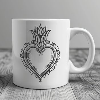 A stylized illustration of the Sacred Heart in vector format.