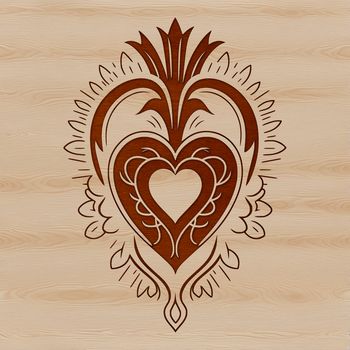 Religious symbol of Sacred Heart for digital design and crafting