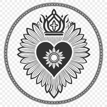 A digital illustration of the Immaculate Heart icon in a clean vector format.