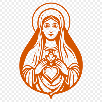 Immaculate heart icon in vector format, suitable for various designs and crafts.