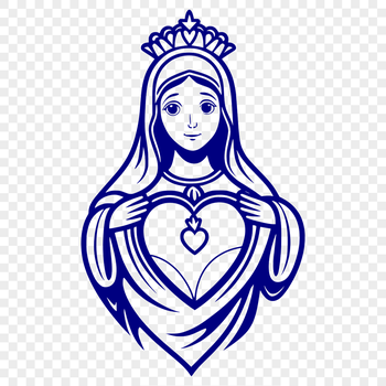 Vector illustration of an Immaculate Heart icon, suitable for religious designs.