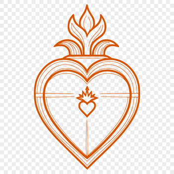 A stylized illustration of the Sacred Heart, suitable for various applications including vector art and graphic design.