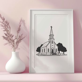 Baptist church building vector illustration in simple design style.