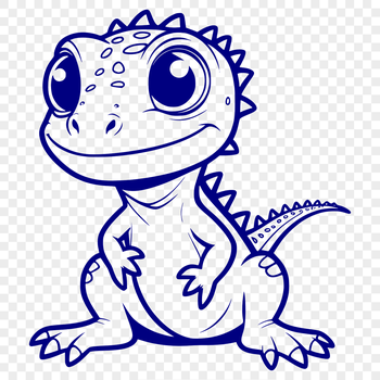 A digital illustration of a reptile with scaly skin and sharp claws.
