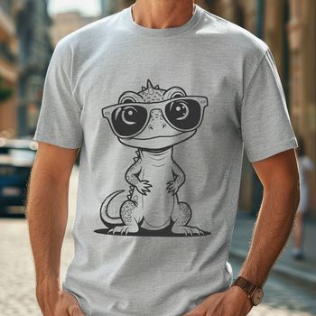A cartoon lizard wearing sunglasses, created as a reusable graphic for various design applications.