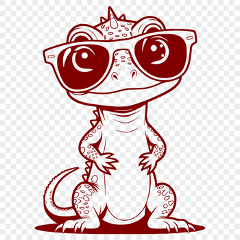 A reptile wearing sunglasses in a digital vector format.