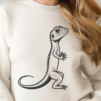 A digital illustration of a reptile lizard in its natural habitat.