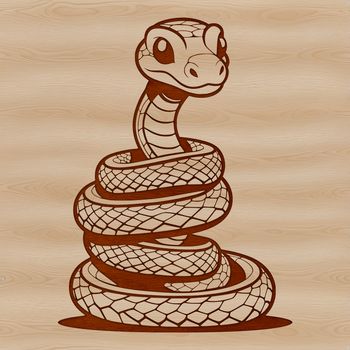 A digital illustration of a snake, suitable for vector art and design projects.