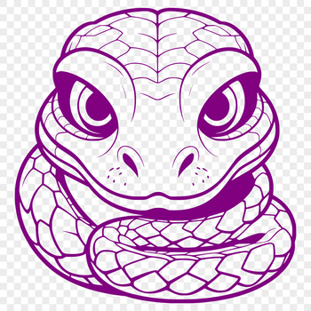 A colorful illustration of a snake in various poses, suitable for digital design and crafting projects.