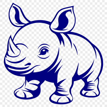 Large mammal with distinctive horn and gray skin, native to Africa and Asia.
