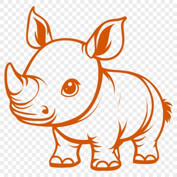 A detailed illustration of a rhino, suitable for crafting or graphic design projects.