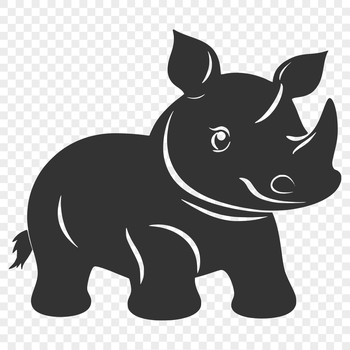 A large, horned mammal native to Africa, depicted in bold vector lines.
