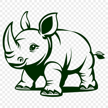 An African rhinoceros in naturalistic coloration, suitable for vector design and cutting machines.