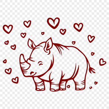 A simple line art illustration of a rhinoceros, suitable for various digital applications.