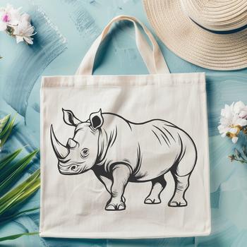 A stylized illustration of a rhino, suitable for vector art and graphic design projects.