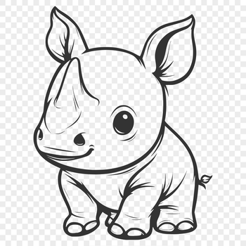 A rhinoceros, a large African animal with distinctive horn and body shape.