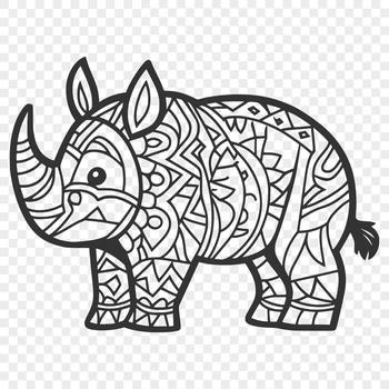 A detailed illustration of a rhino, suitable for vector design and cutting machine projects.