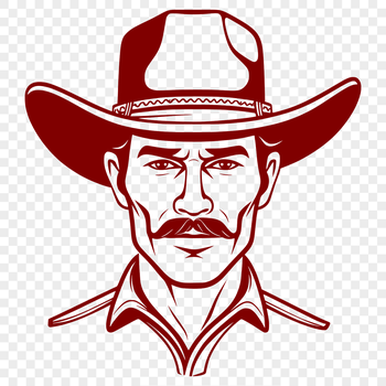 A cowboy illustration created in vector format for easy editing and customization.