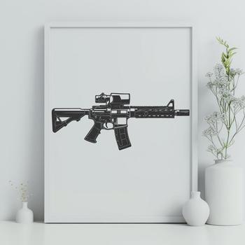 Assault Rifle In SVG Format - Free Digital Download, Commercial Use