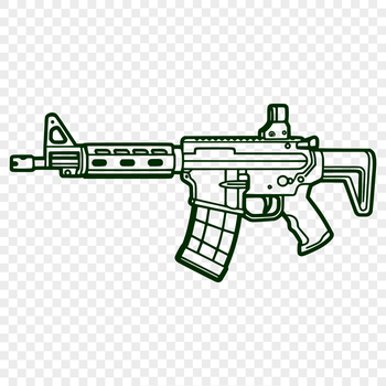 A detailed illustration of a rifle with various design elements suitable for vector art projects.