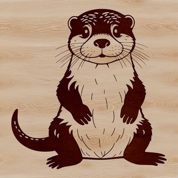 A wild animal otter illustration in vector format.