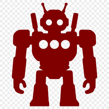A stylized digital illustration of a robot designed for commercial use.