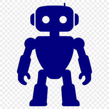 A futuristic robot in 2D vector format designed for commercial use.