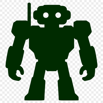 A futuristic robotic figure with metallic body and digital components.